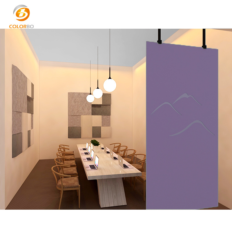 Hollowing Panel Modern Design Acoustic Padded Divider Hanging Screen with Good Service