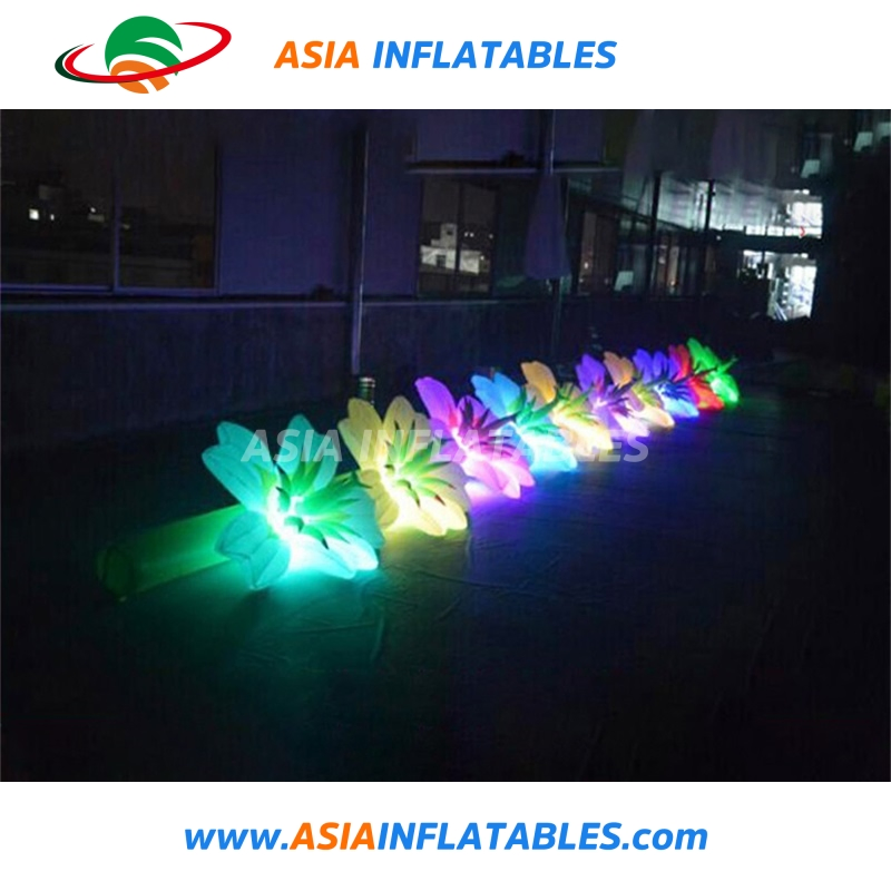 3m Colorful Inflatable Flowers Decoration with LED Lighting for Stage Decoration