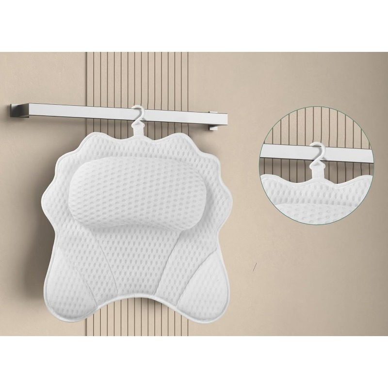 High Quality Ergonomic Luxury Pillow 3D Mesh Suction Soft Comfortable Bathtub Pillow