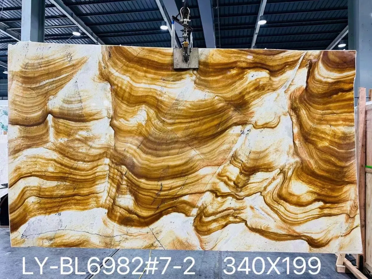 Van Gogh Gold Marble Brazul Stone Home Decoration