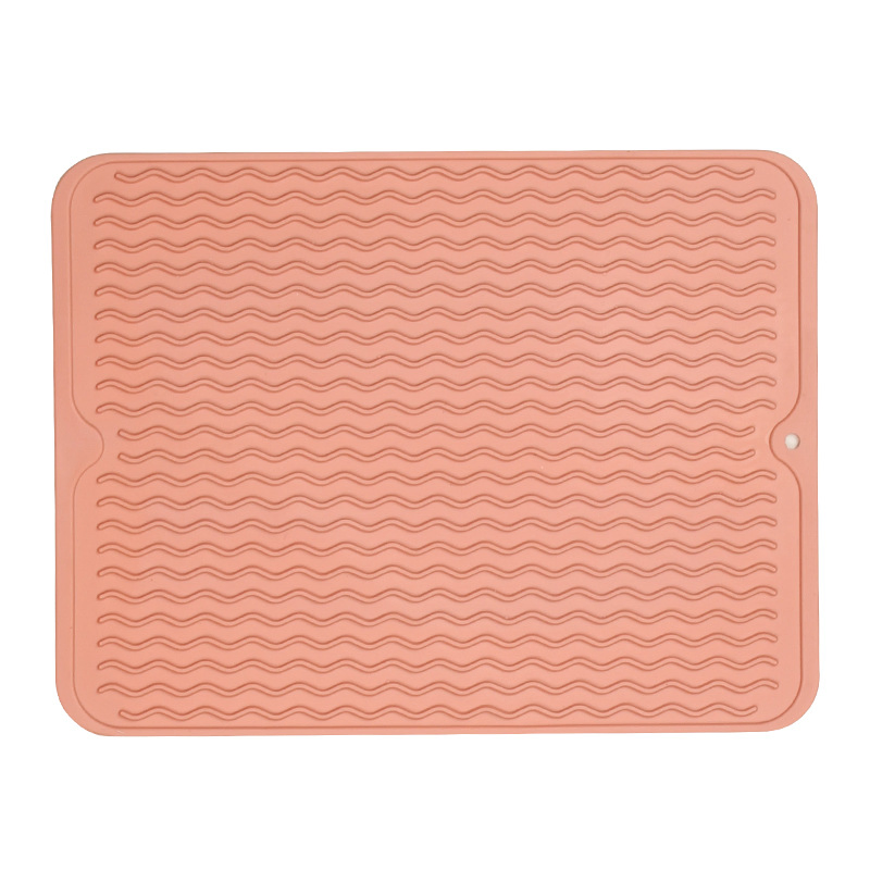 Kitchen Accessories Dish Mat Silicone Heat-Insulating Dining Table Mat Wave Groove Cup Mat