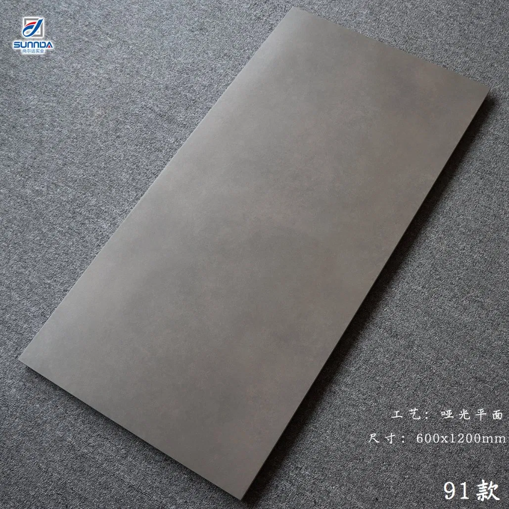 Керамогранитная плитка 600x1200 мм матовая серая антискользящая