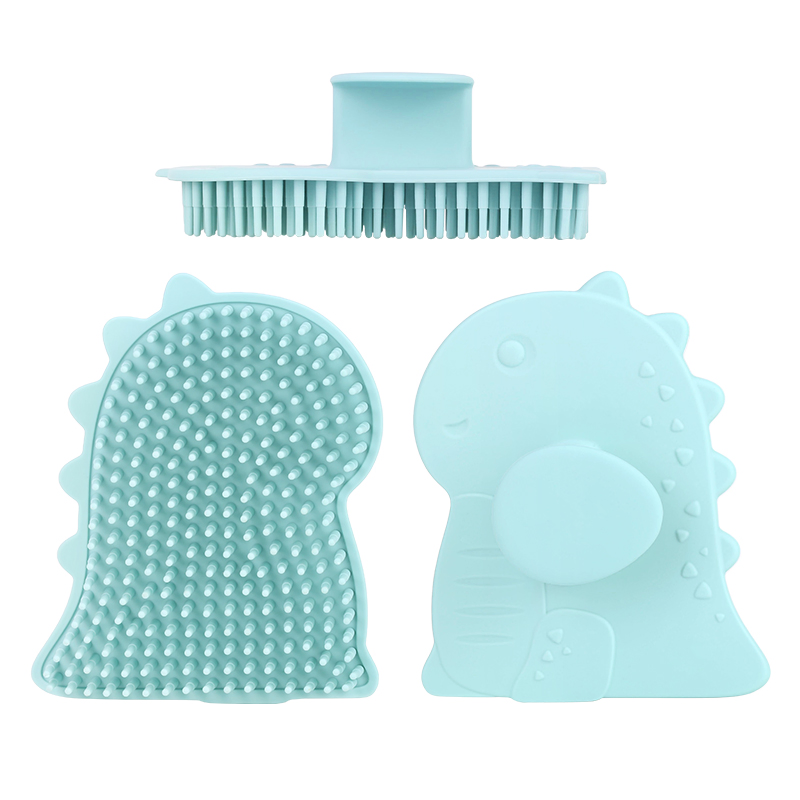 Wholesale BPA Free Newborn Kids Cradle Cap Soft Scrub Brush Bath Shower Silicone Baby Hairbrush