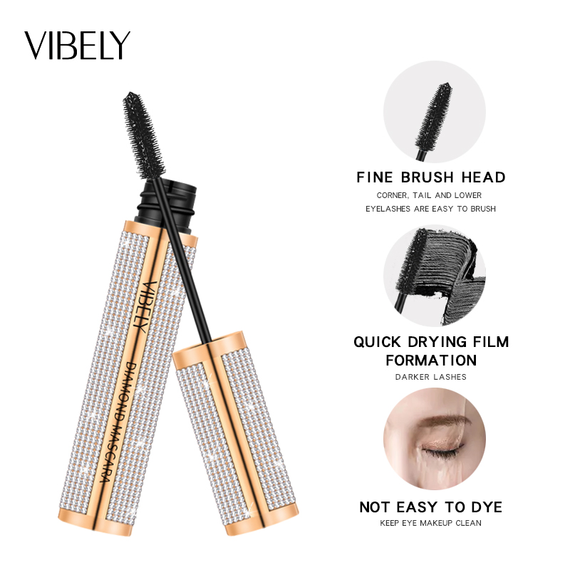 Makeup Cosmetic Lasting Waterproof Rimel Thicken Curling Eyelash 4D Fiber Diamond Mascara