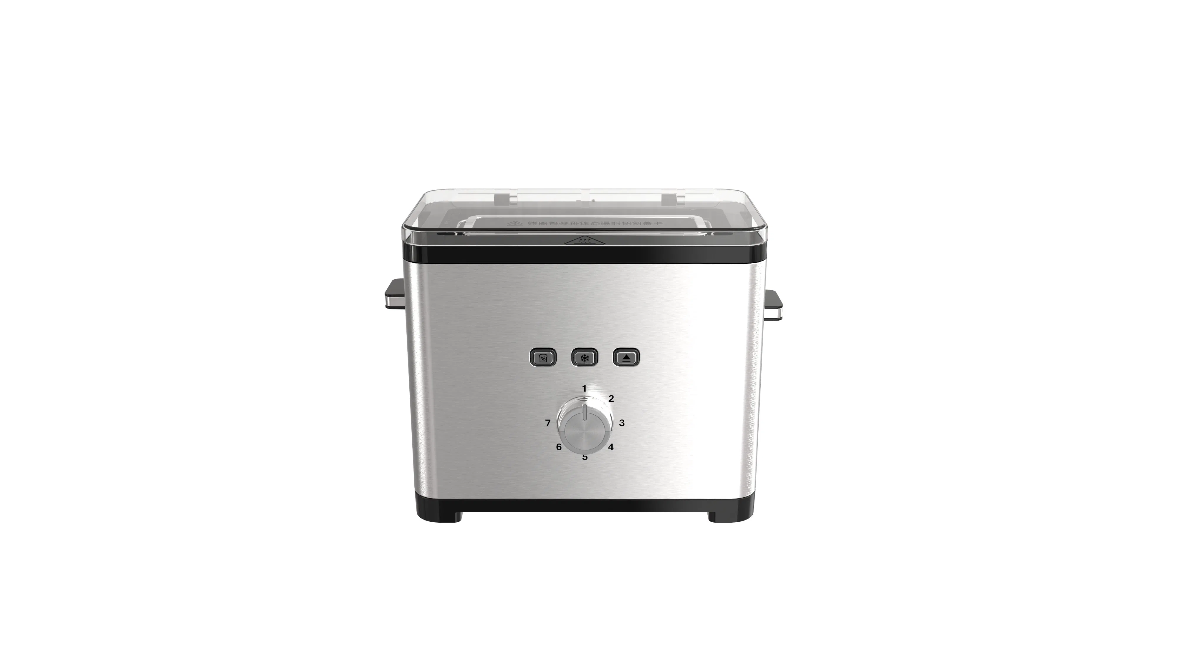 CE CB ETL Approved SUS Appearance Bread Toaster, 1-Slice Capacity, Compact Toaster Oven, Snack Maker, Reheat, Defrost, 600 Watts, Stainless Steel
