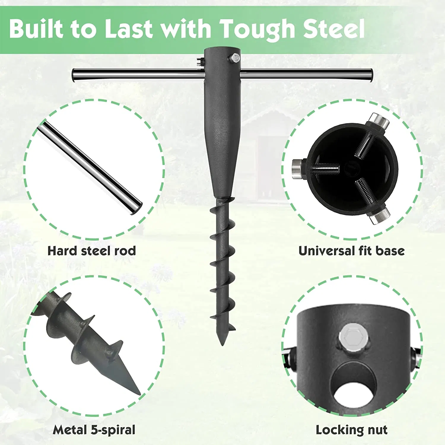 Heavy Duty Steel No Dig Beach Sand Ground Anchor for Umbrellas