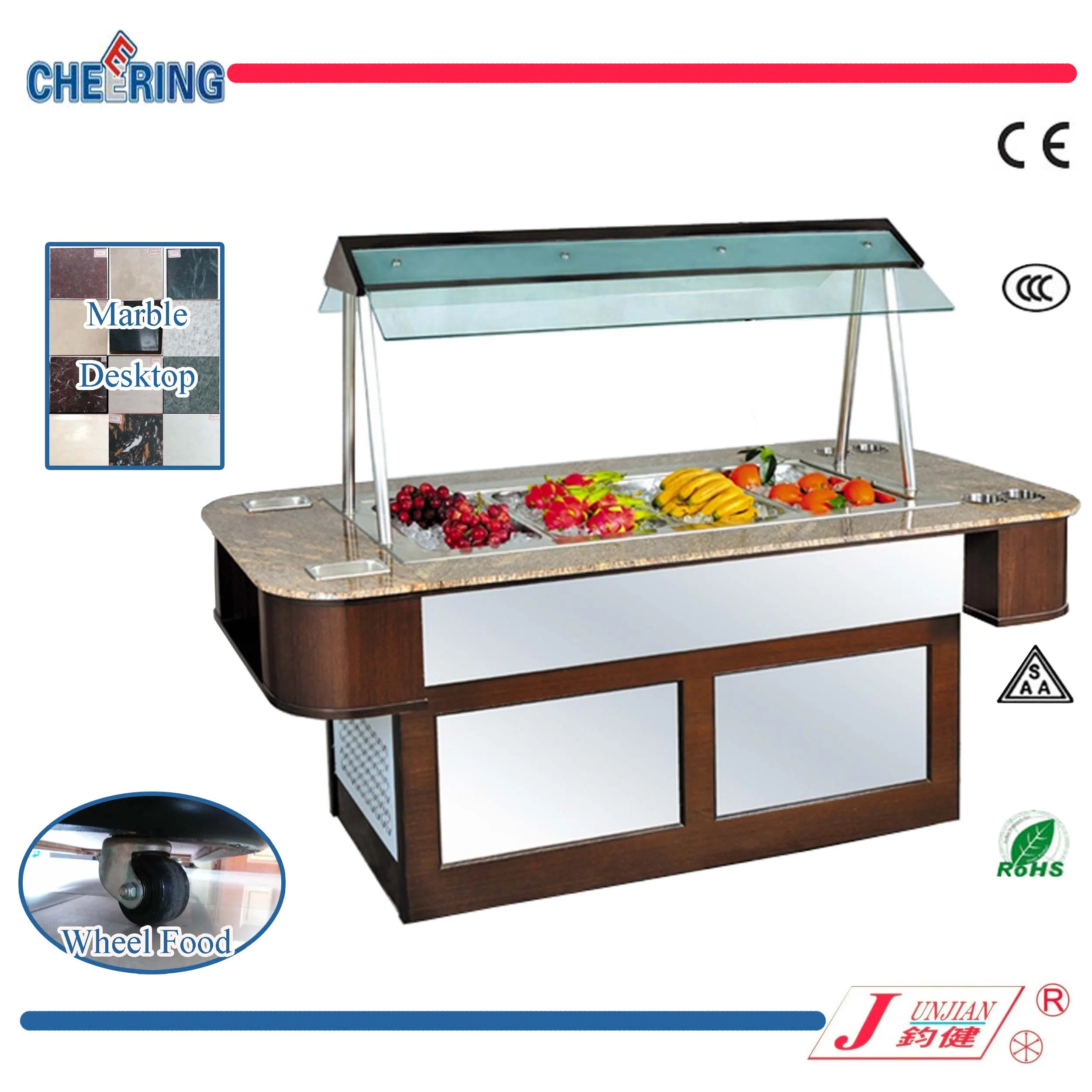 Cheering Marble Island Type Salad Bar Buffet Counter for Hotel Equipment