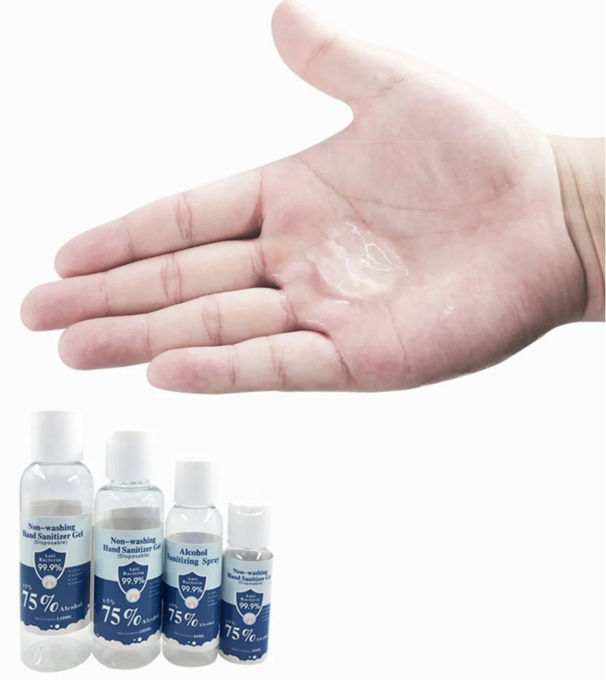 Instant Disinfecting Liquid Gel Antiseptic Bottle Packing 99.9% Efficient 75% Alcohol Hand Sanitzers