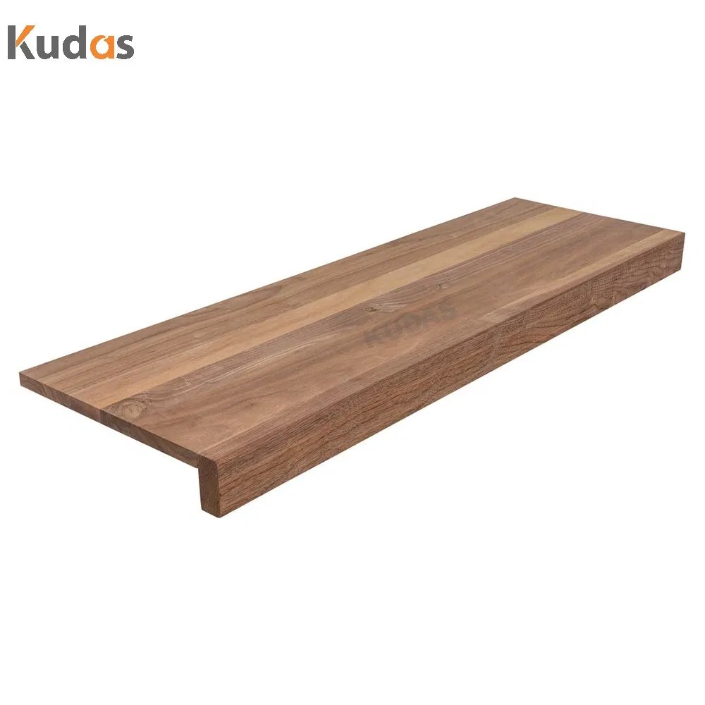 Solid Wood Rubber Wood Red Oak Wooden Stair Treads Staircase Step