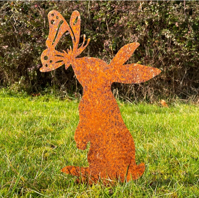 Rust Metal Laser Cut Art Garden Yard Fence Decorations Outdoor Metal Birds Yard Art Large Outdoor Ornaments