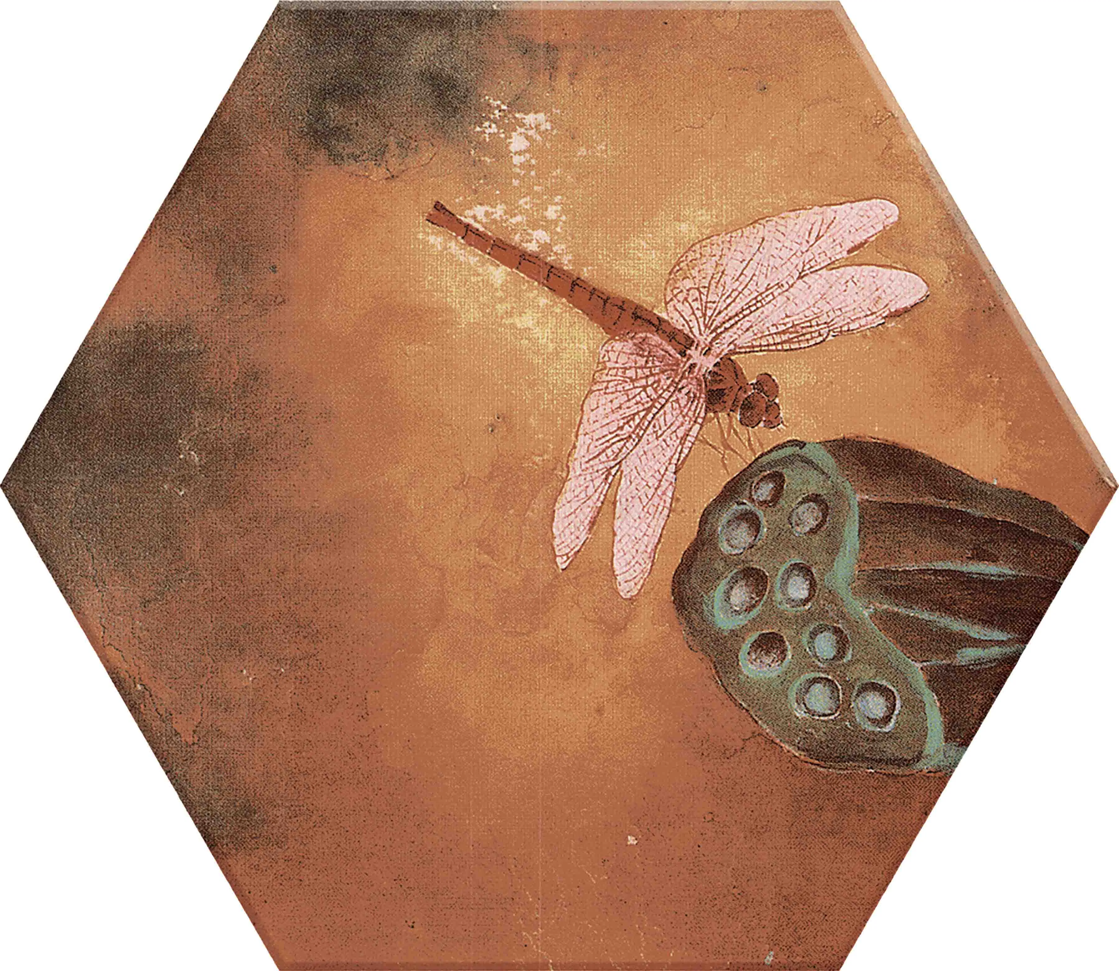 Home Decoration Weding Decoration Injected Flower Design Hexagon Ceramic Floor Tile