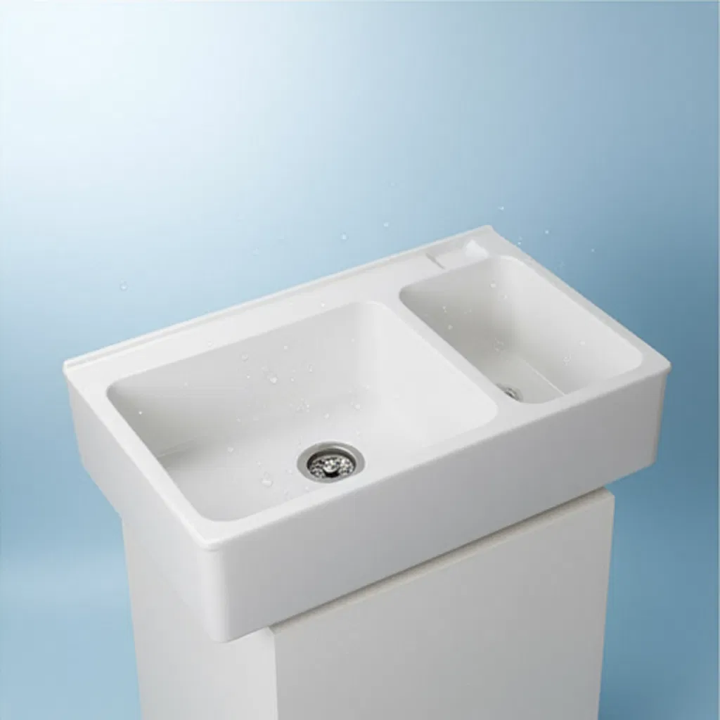 Luxurious 36X22 Acrylic Double Bowl Bathroom Sink for Modern Homes