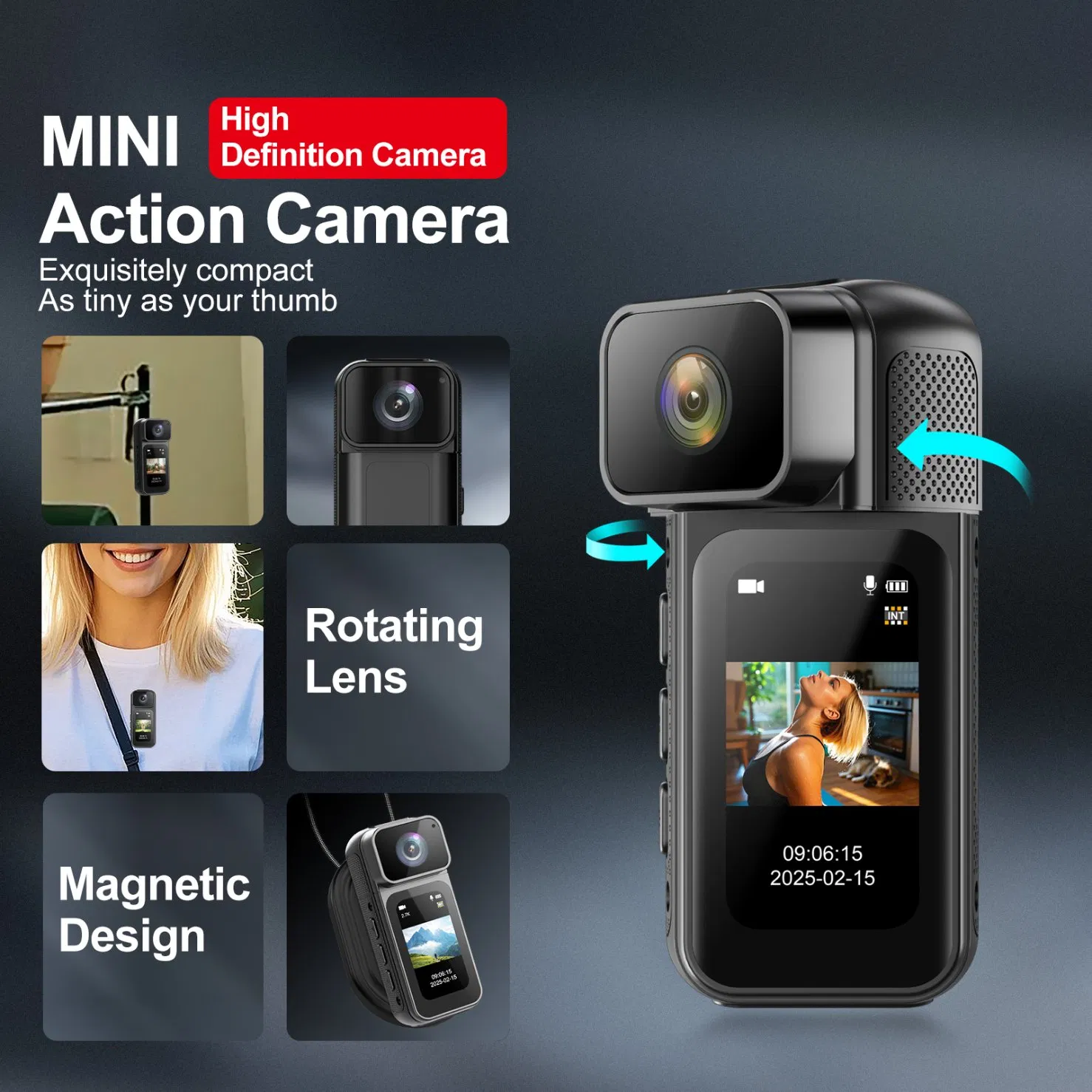 2.7K High-Definition Portable Thumb Camera Connect with Your Phone