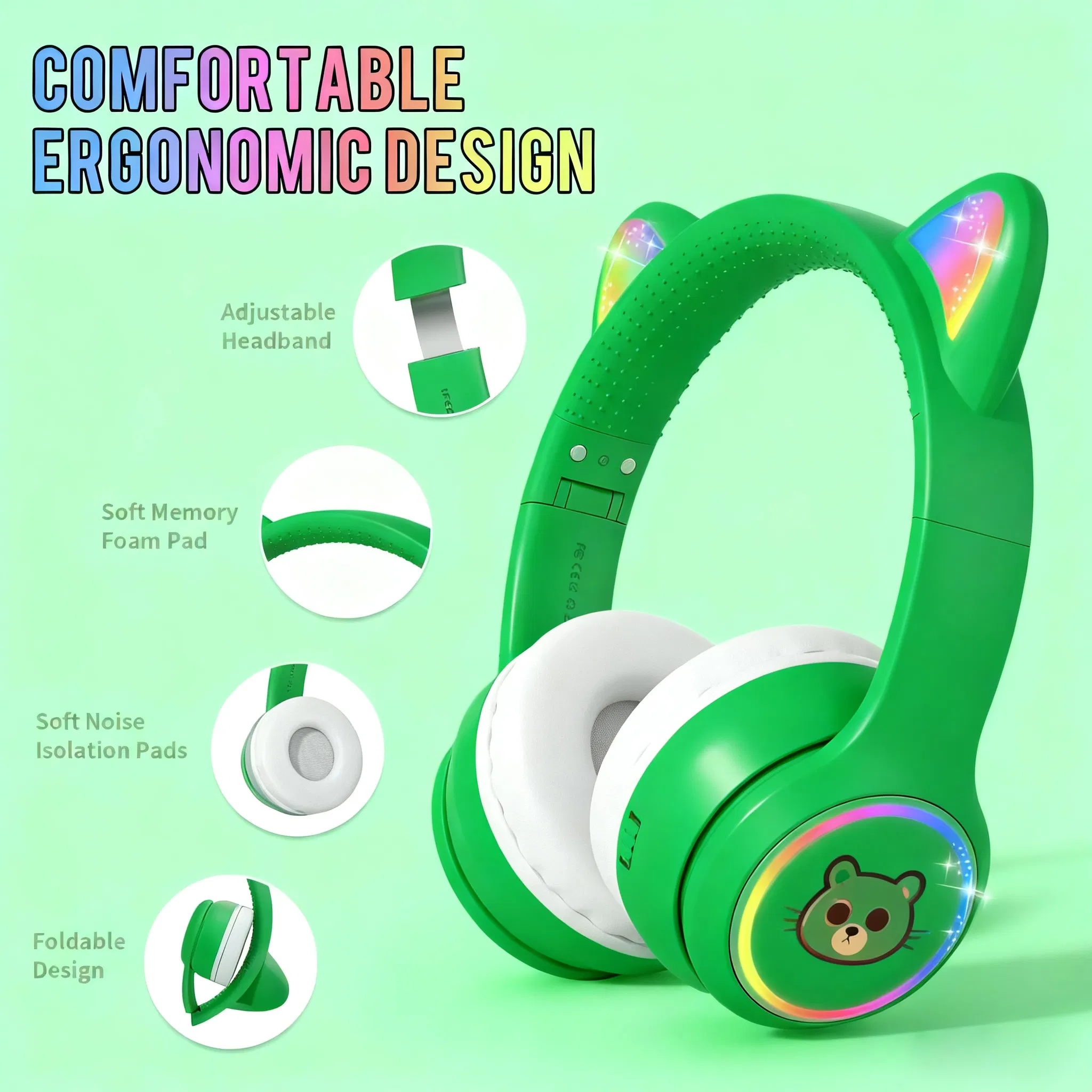 Детские беспроводные наушники с контролем громкости