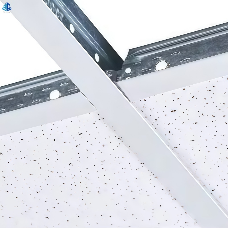 Galvanized Steel Ceiling T-Bar Grid System - Durable Keel & Suspended Frame Components for Commercial Installation