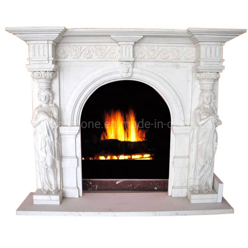 Home Decoration Natural Stone Woman Statue Fireplace