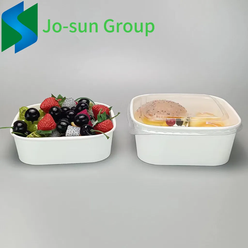 12 Oz 16 Oz 24 Oz 32 Oz Disposable Kraft Paper Food Container Square Salad Bowls with Lids