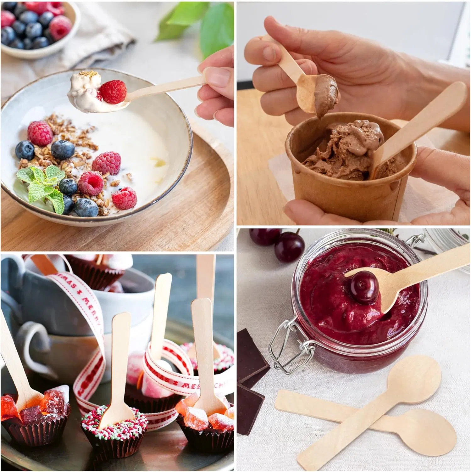 Wholesale Biodegradable Custom Disposable Eco-Friendly Birch Wood Knife, Fork and Spoon Cutlery Wooden Cutlery