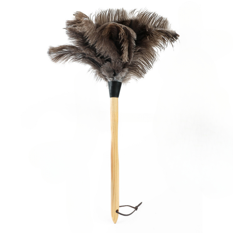 Promotional Factory Wholesale Price Durable Wooden Handle Natural Colored Feather Cleaning Duster