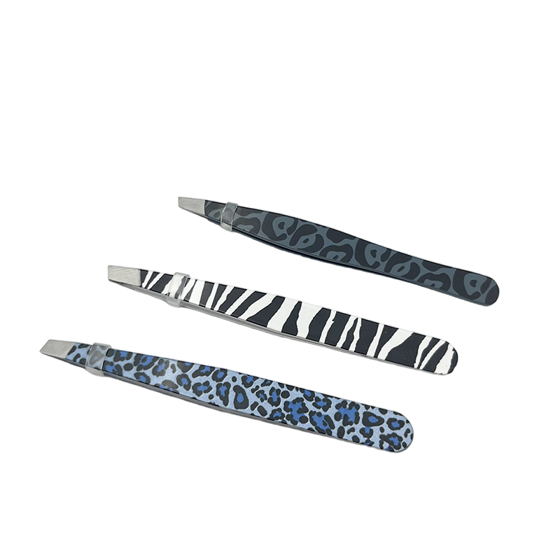 Customized Professional Beauty Product Pointed and Slanted Portable Eyebrow Tweezer