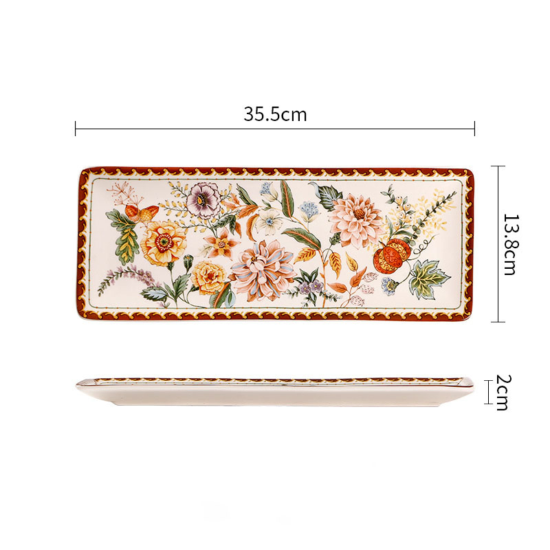 2024 New Hot French Ceramic Creative Retro Western Steak Large Flat Plate