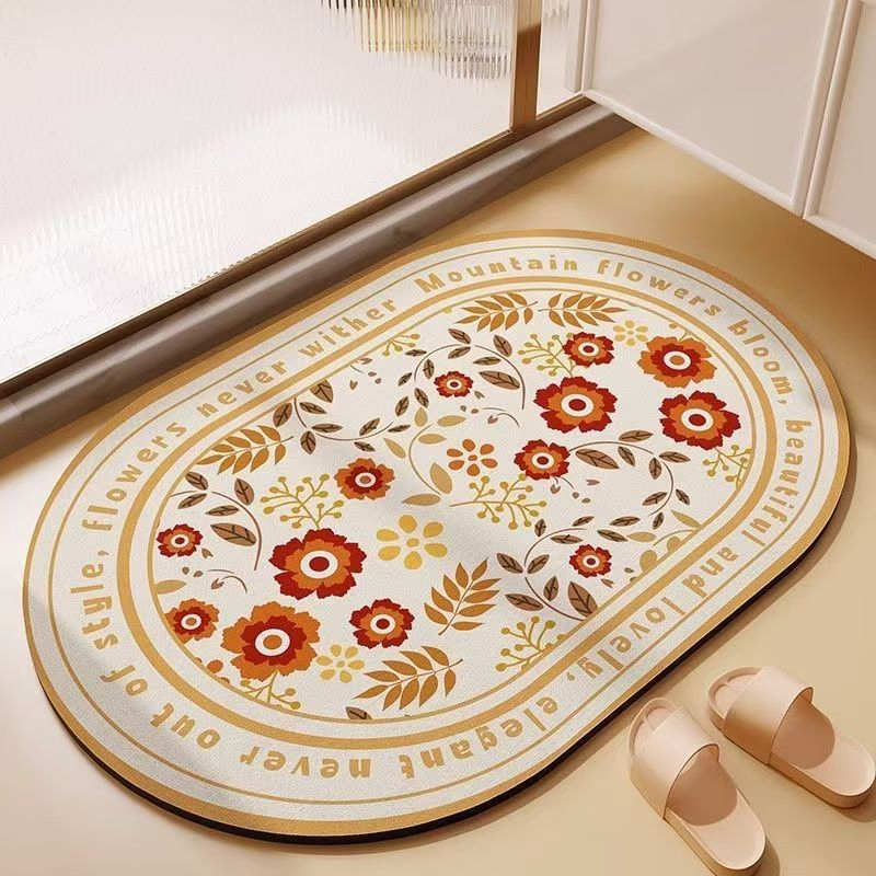 Non Slip Quick Dry Diatomaceous Earth Bathroom Rug Absorbent Floor Mats