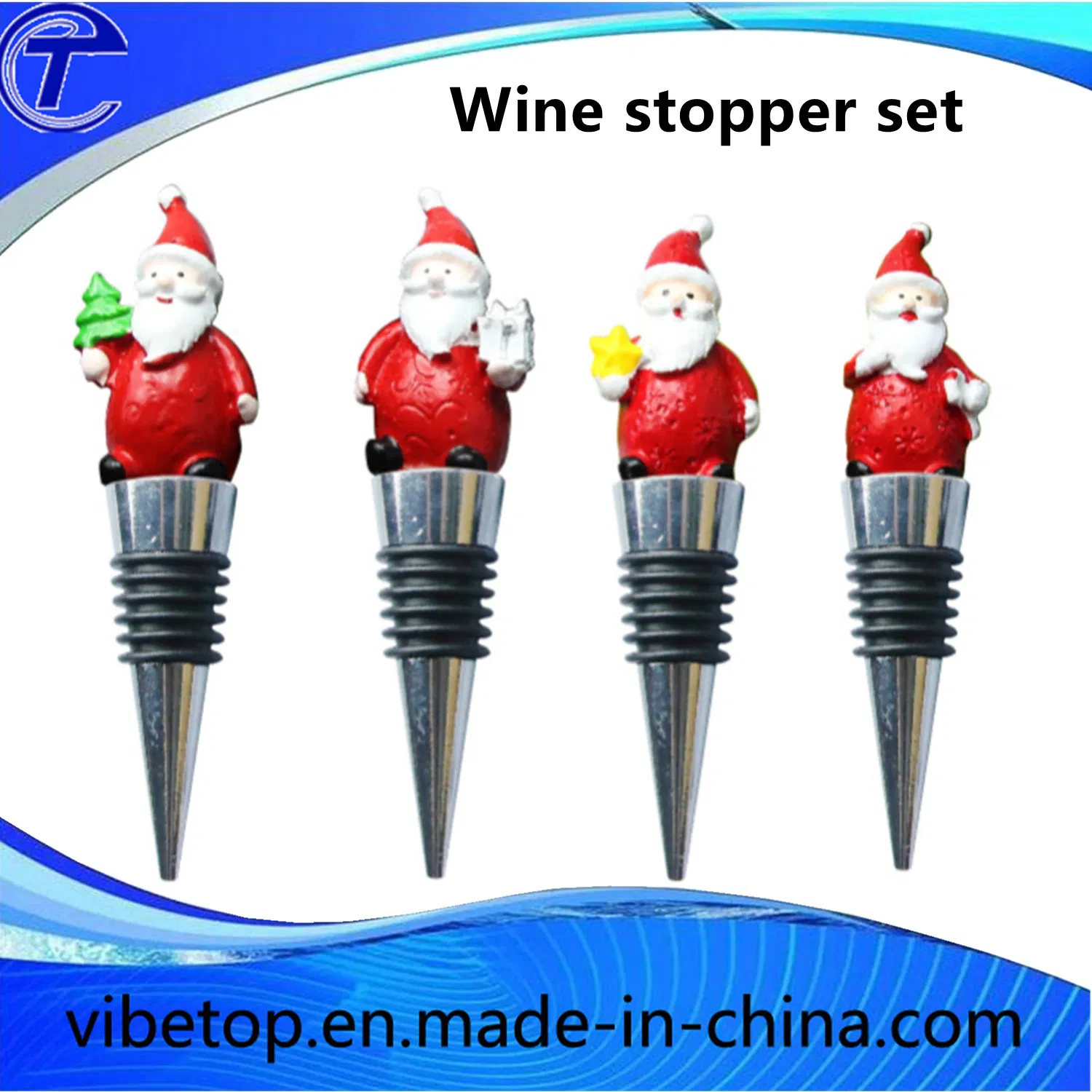 Customized Epoxy Logo Zinc Alloy Wine Stopper