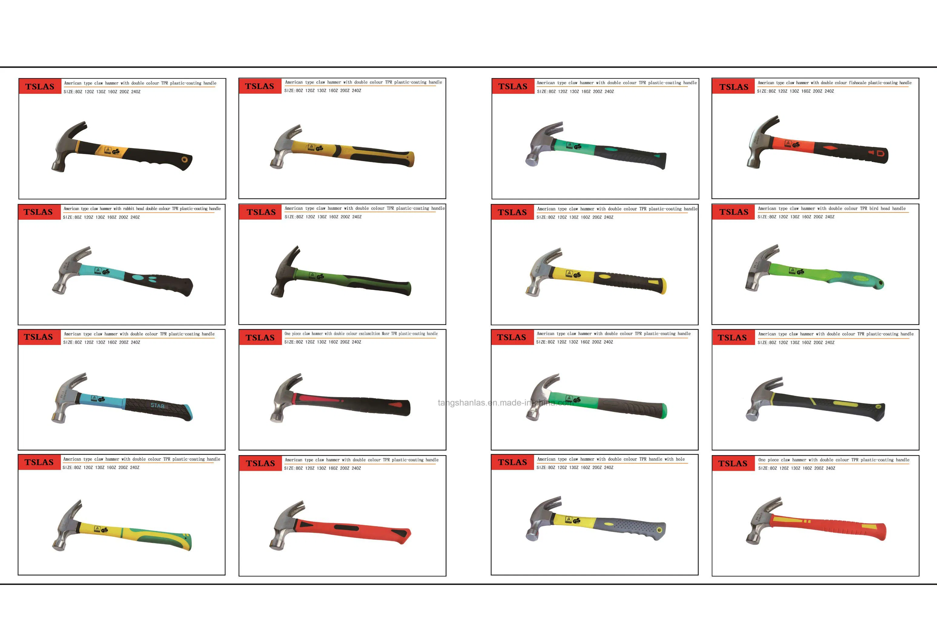 Hammer Good Quality Claw Hammer with Curve TPR Handle