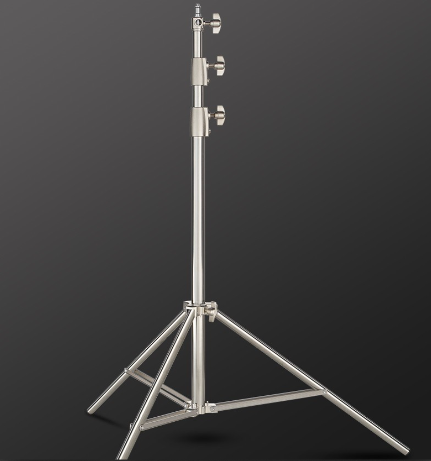 2.8m 9.2FT Stainless Steel Light Stand Photography Tripod Stand with 1/4 3/8 Screw Adapter for LED Video Light, Ring Light,