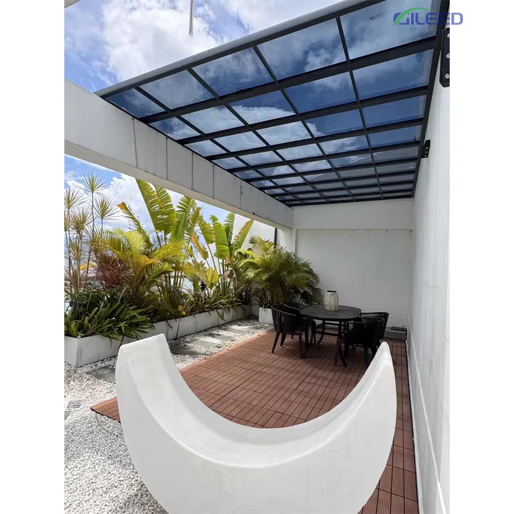 Terrace Shading OEM Design Factory Polycarbonate Aluminum Frame Gazebo Canopy