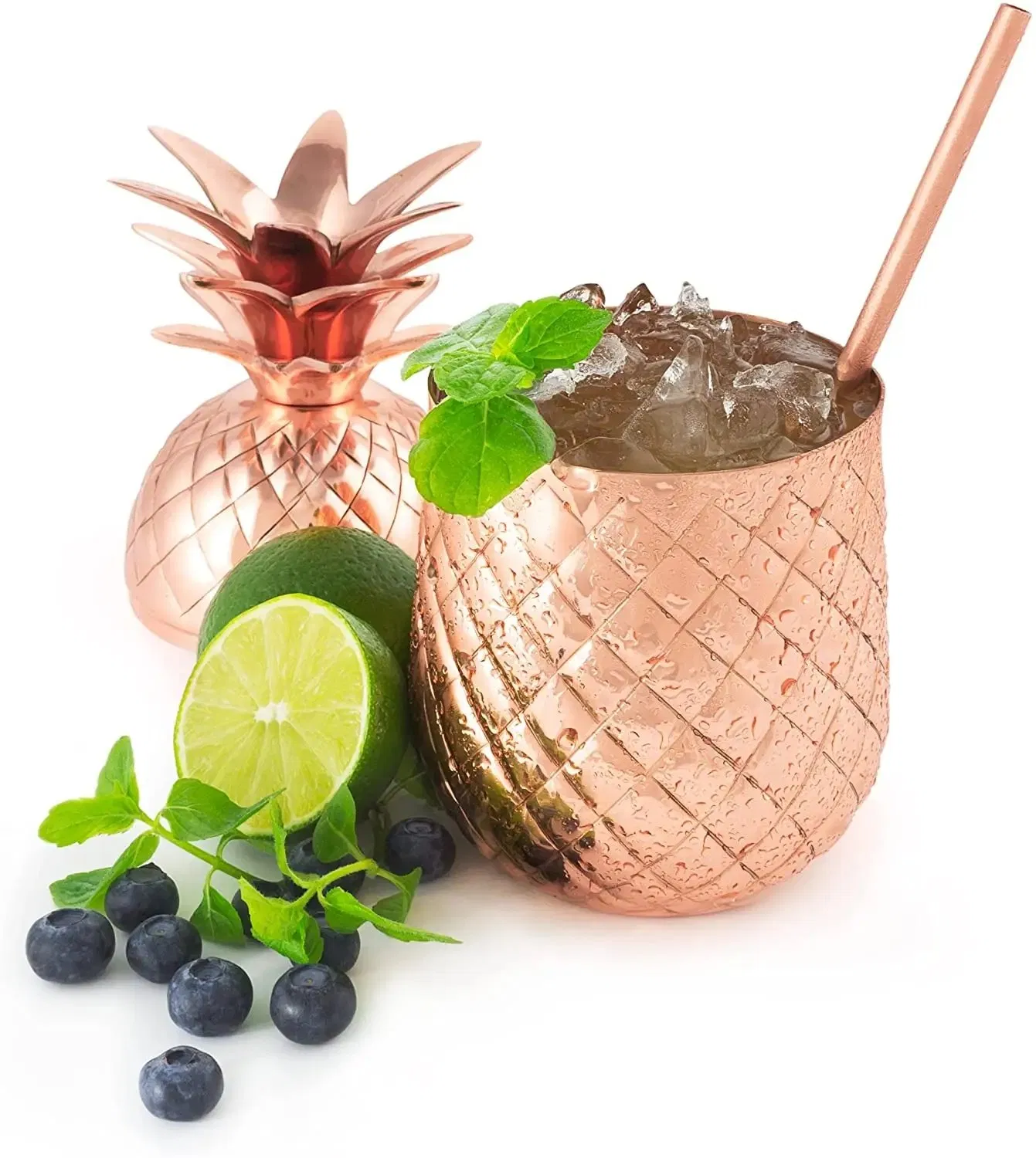 Customized Luxury Elegant Stainless Steel Pineapple Shaped Drinking Cups