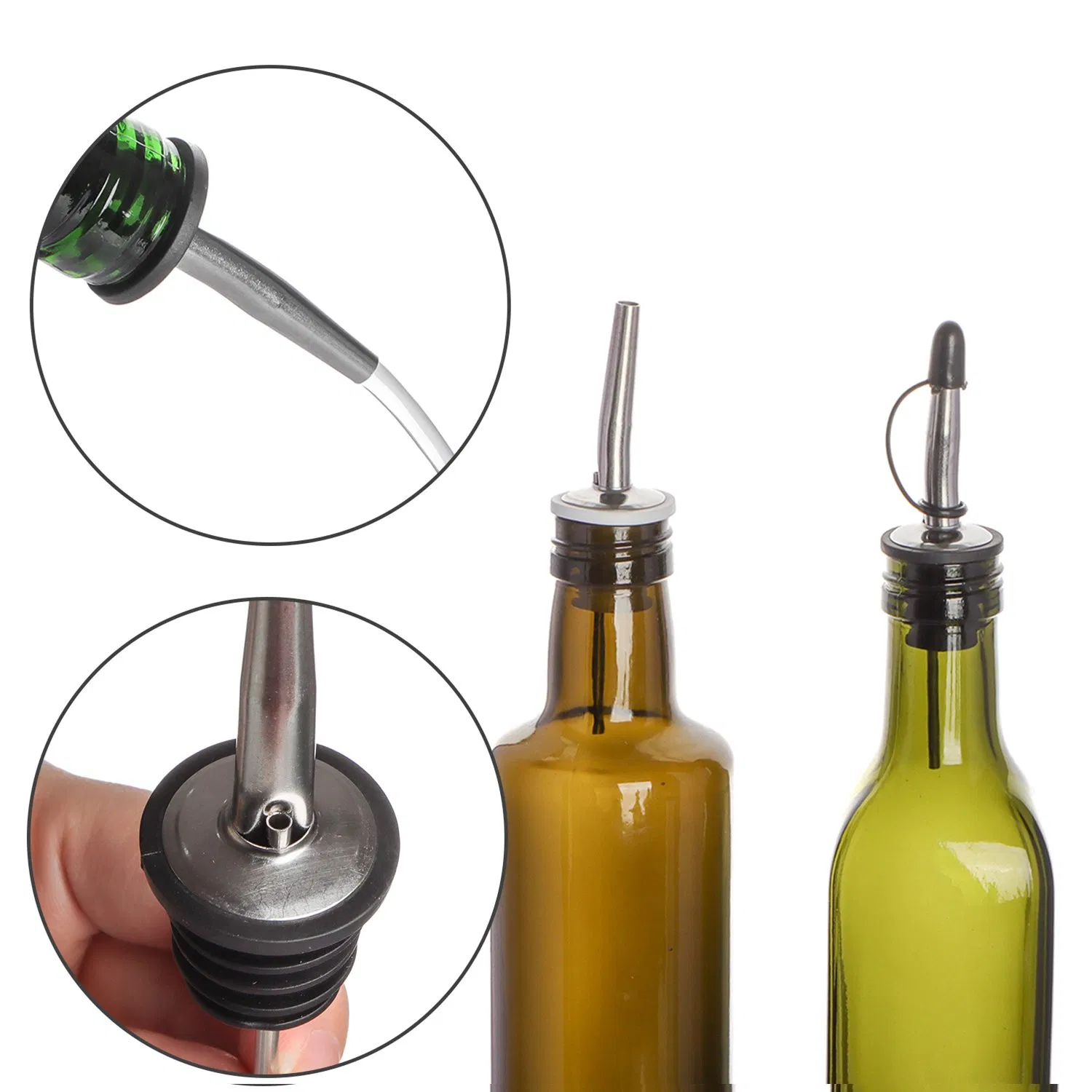 Top Grade Stainless Steel Wine Oil Pourer Dispenser Metal Stainless Steel Wine Pourer for Bar