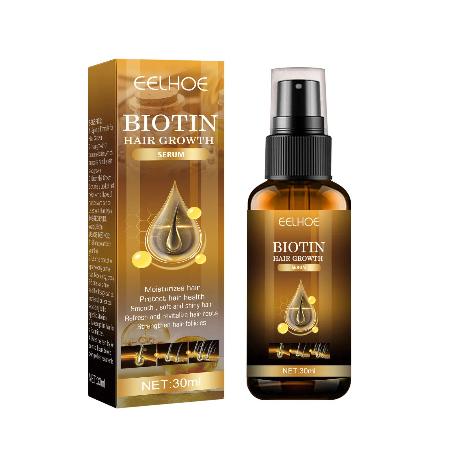 Wholesale Anti Hair Loss 100% Natural Organic Private Label Hair Care Products 30ml Hair Growth & Conditioning Essential Oil