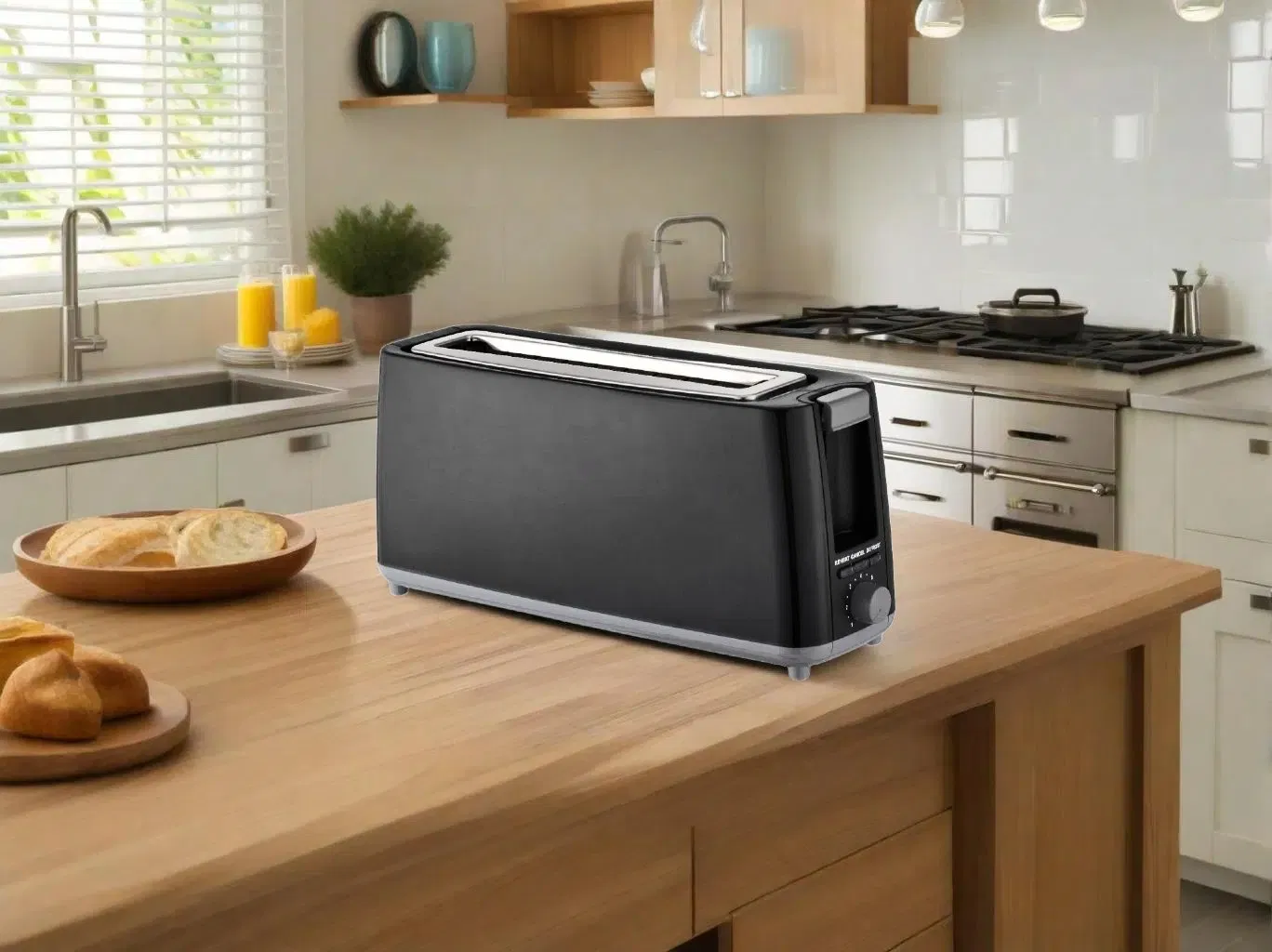 2-Slice Long Slot Stainless Steel Toaster
