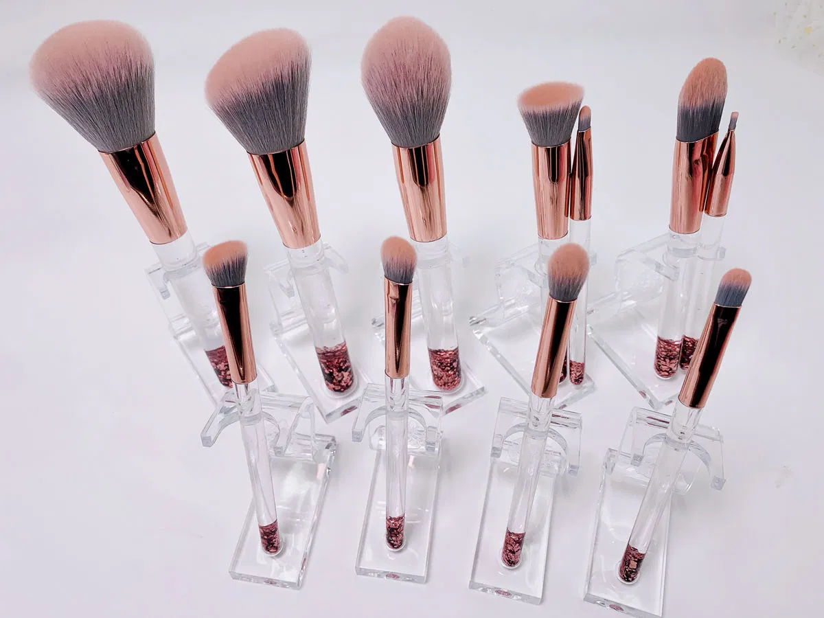 11PCS Liquid Glitter Makeup Brush Set Foundation Eyeshadow Beauty Tools Kit