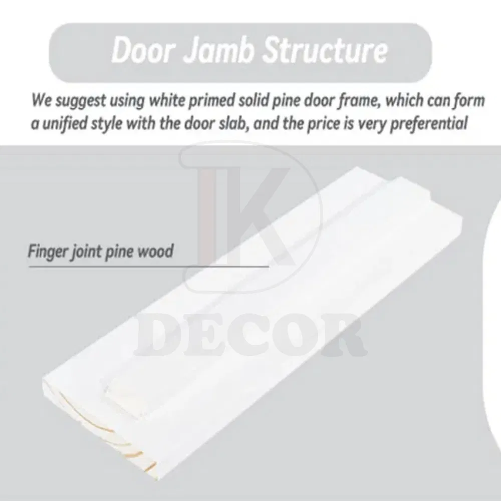 Modern Design White Primer HDF 6 Panel Interior Hollow Core Moulded Doors