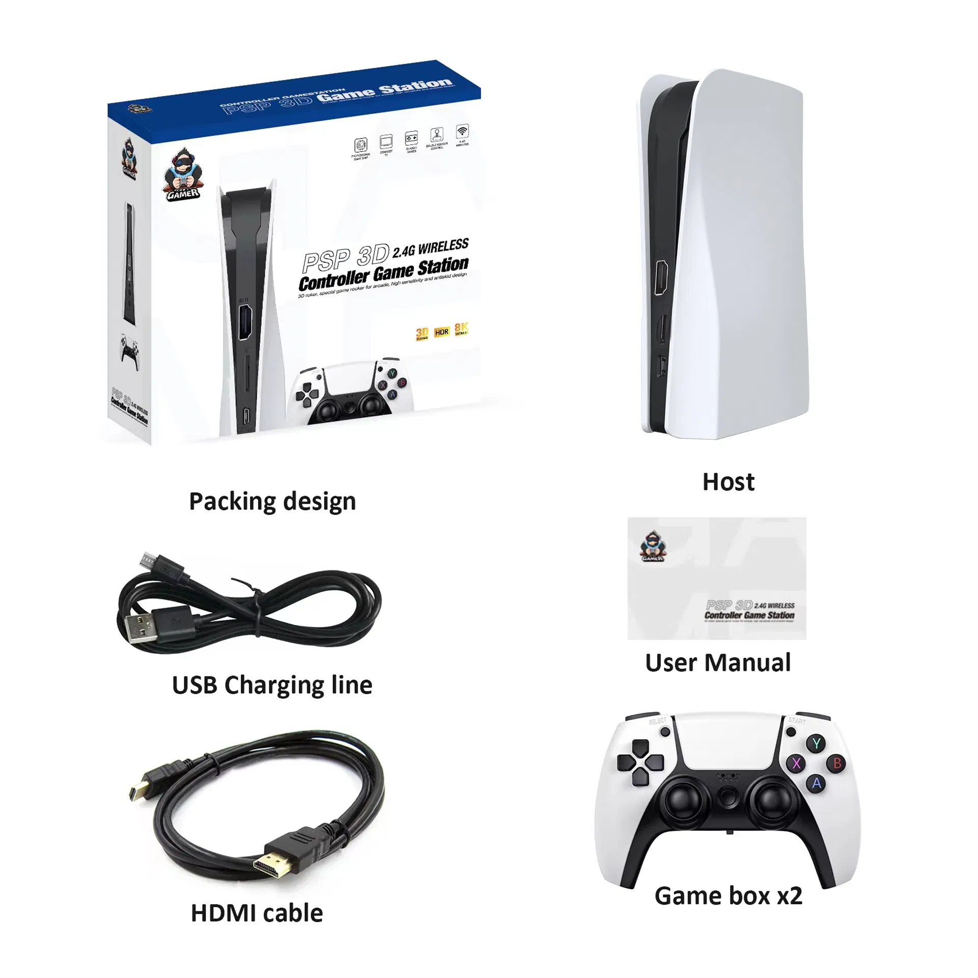 Игровая консоль Q10 2.4G Wireless HD с 128 ГБ памяти