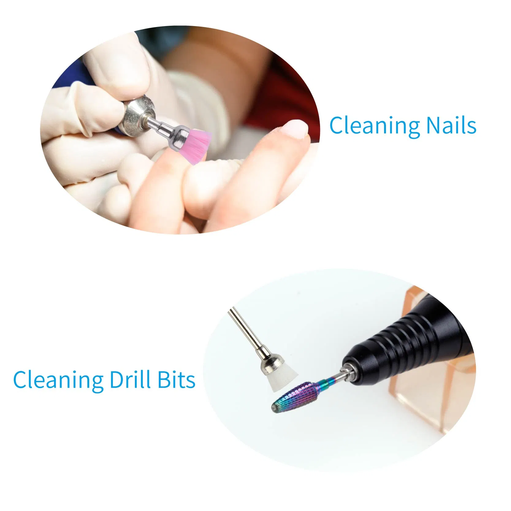 Nail Drill Bits Cleaning & Nail Dust Cleaning Brush