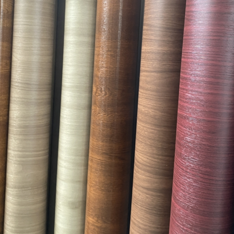 Wood Grain PVC Membrane Foil PVC Printed Film Roll for Wall Panels