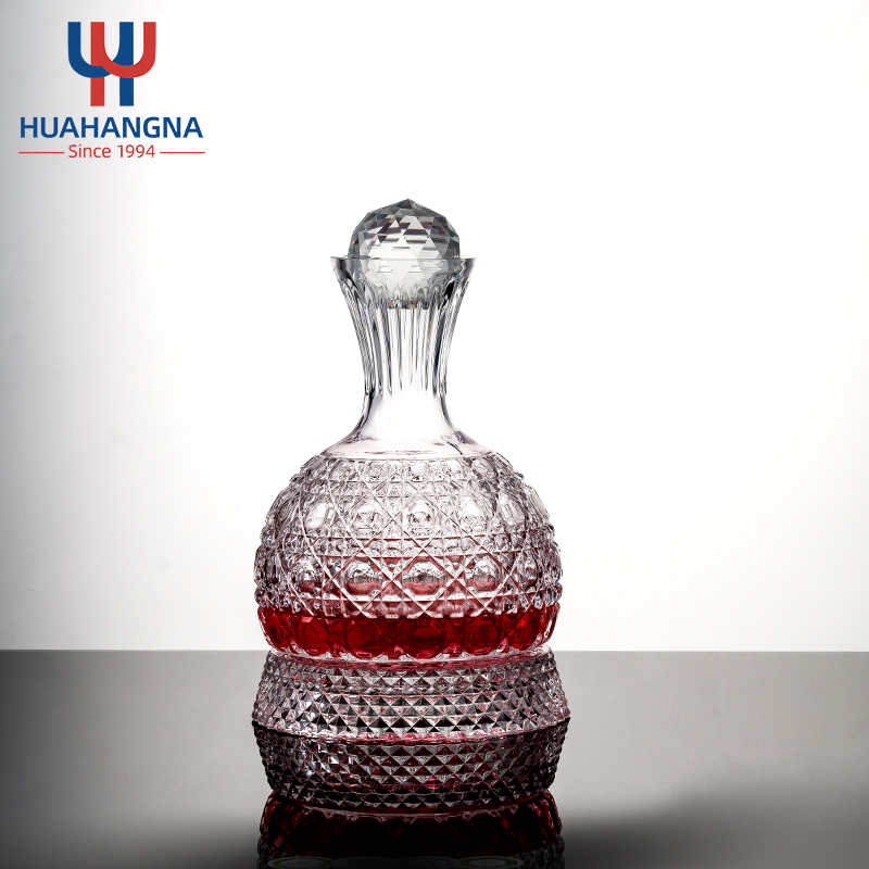 1500ml Lead Free Crystal Glass Rotating Red Wine Aerator Decanter Set in Gift Box with Stopper