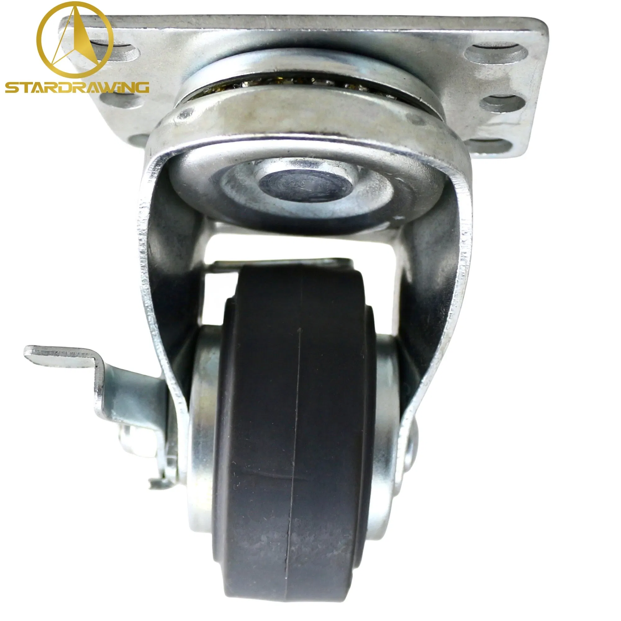 Stardrawing Plate TPR Tire Rubber Caster No Noise Wheel