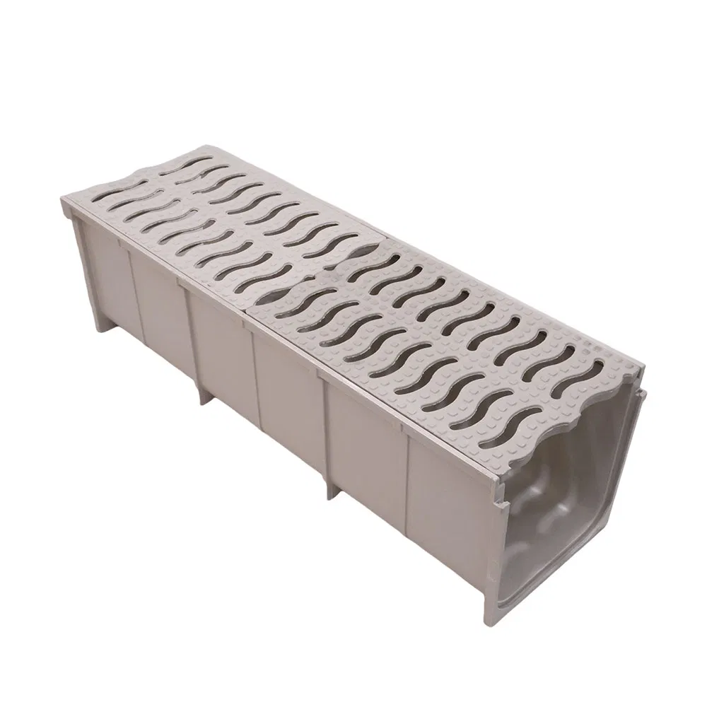 Stainless Steel Grate and resin U Tunnel Drainage Channel Garden Drainage