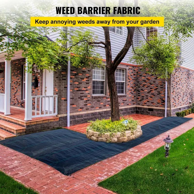 4ftx250FT Weed Barrier Fabric Woven Geotextile for Gravel Driveways High Permeability Garden Cloth for Effective Weed Control