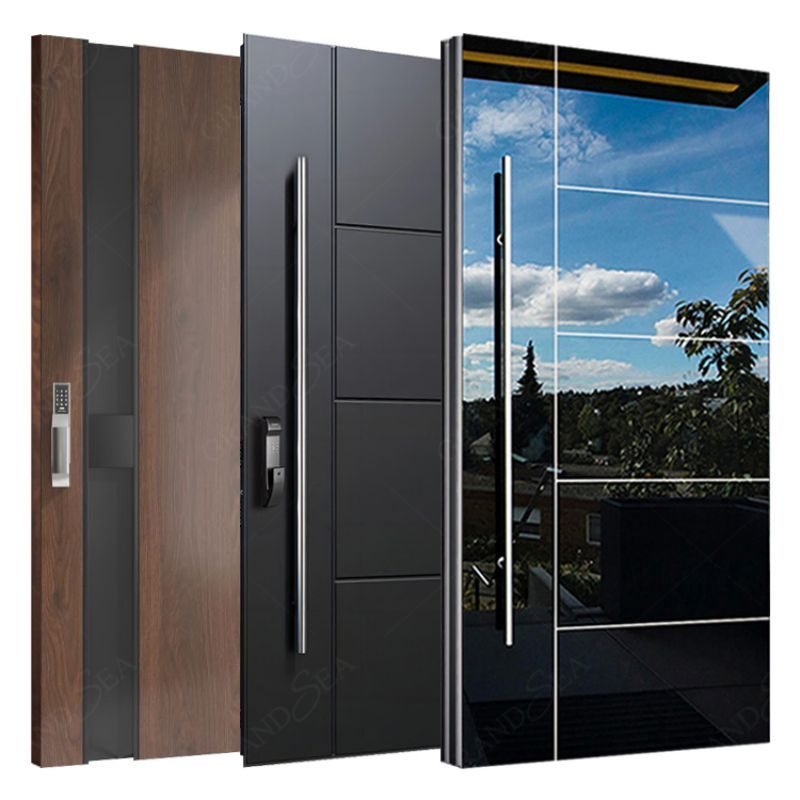 New Design Modern House Main Entry Pivot Front Main Stainless Wholesale Exterior Steel Door