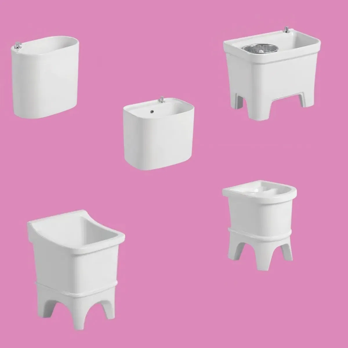 Wholesale White Glazed Ceramic Mop Tub Sink Cleaning Tub Outdoor Use Sanitary Ware Cheap
