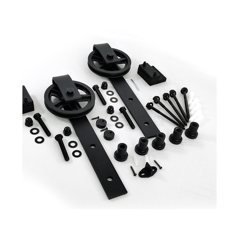 Antique Style Carbon Steel Wooden Door Sliding Barn Door Hardware Kit