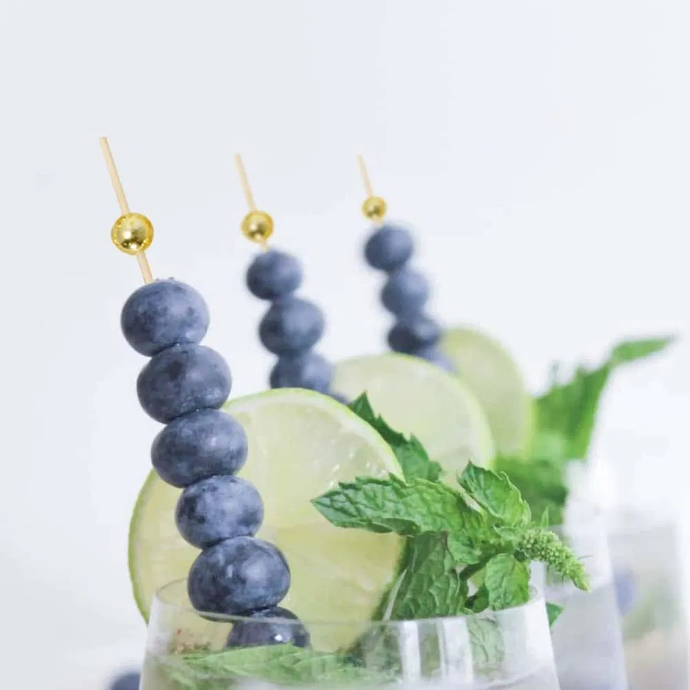 Bamboo Cocktail Picks with Tightly Braided Knot - Sturdy and Durable