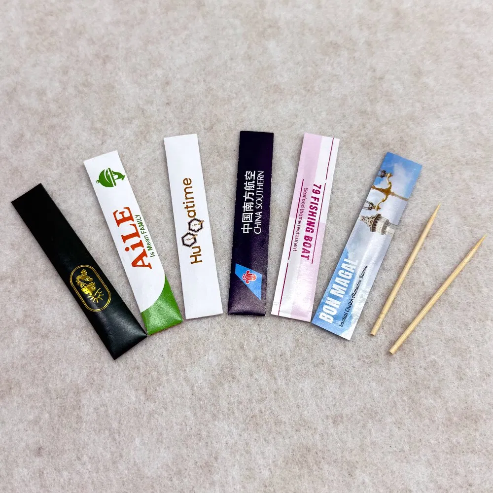 Custom Individual Dental Floss Toothpick Restaurant Advertisement Single Packed Plastic Floss Pick with Logo