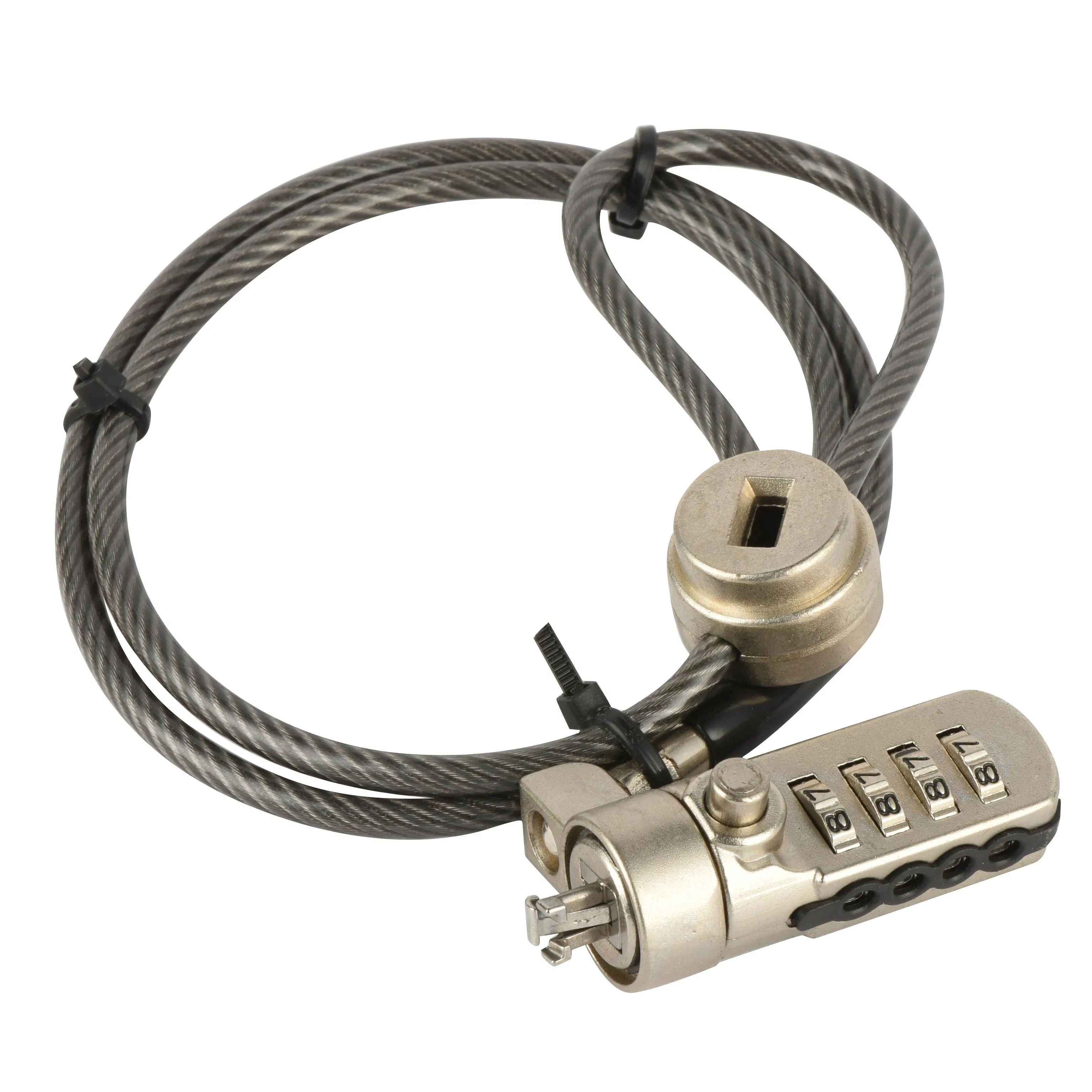 Chain 4-Digits Dual-Mechanism Computer Security Cable Lock for Tablets