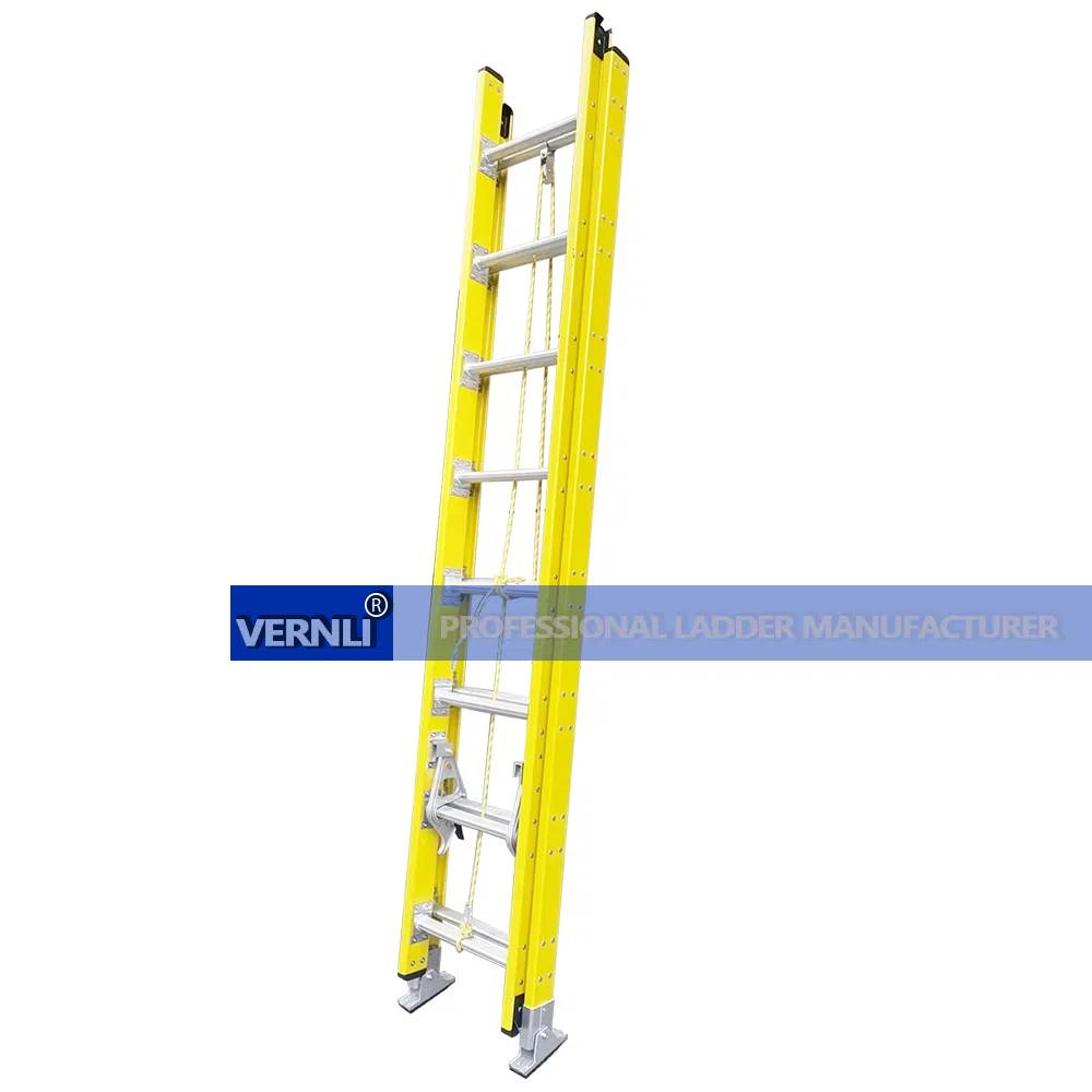 Heavy Duty Wall Support Fiberglass Extension Ladder / 2-Section Fiber Glass Ladder